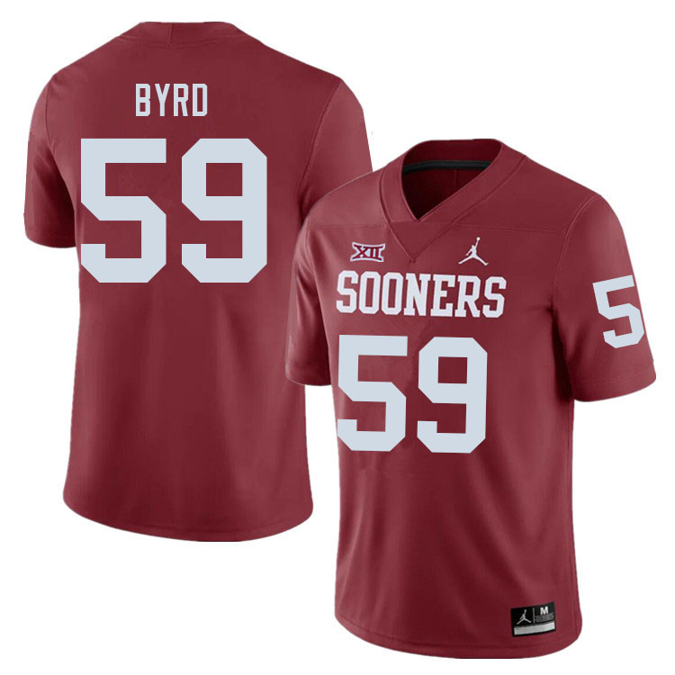 Oklahoma Sooners #59 Savion Byrd College Football Jerseys Sale-Crimson